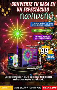 Luces Navideñas Fuegos Artificiales RGB - Cool Tec Peru